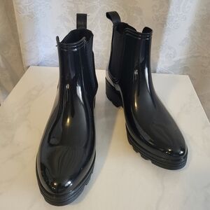CAPELLI New York Women Rubber Ankle Rain Boots, Size 10,Color Black